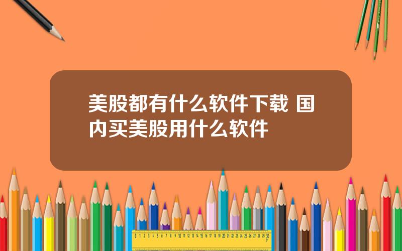 美股都有什么软件下载 国内买美股用什么软件